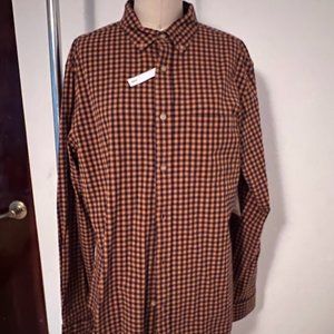 Old Navy Long Sleeve Men's Shirt Red and Blue Plaid Size L